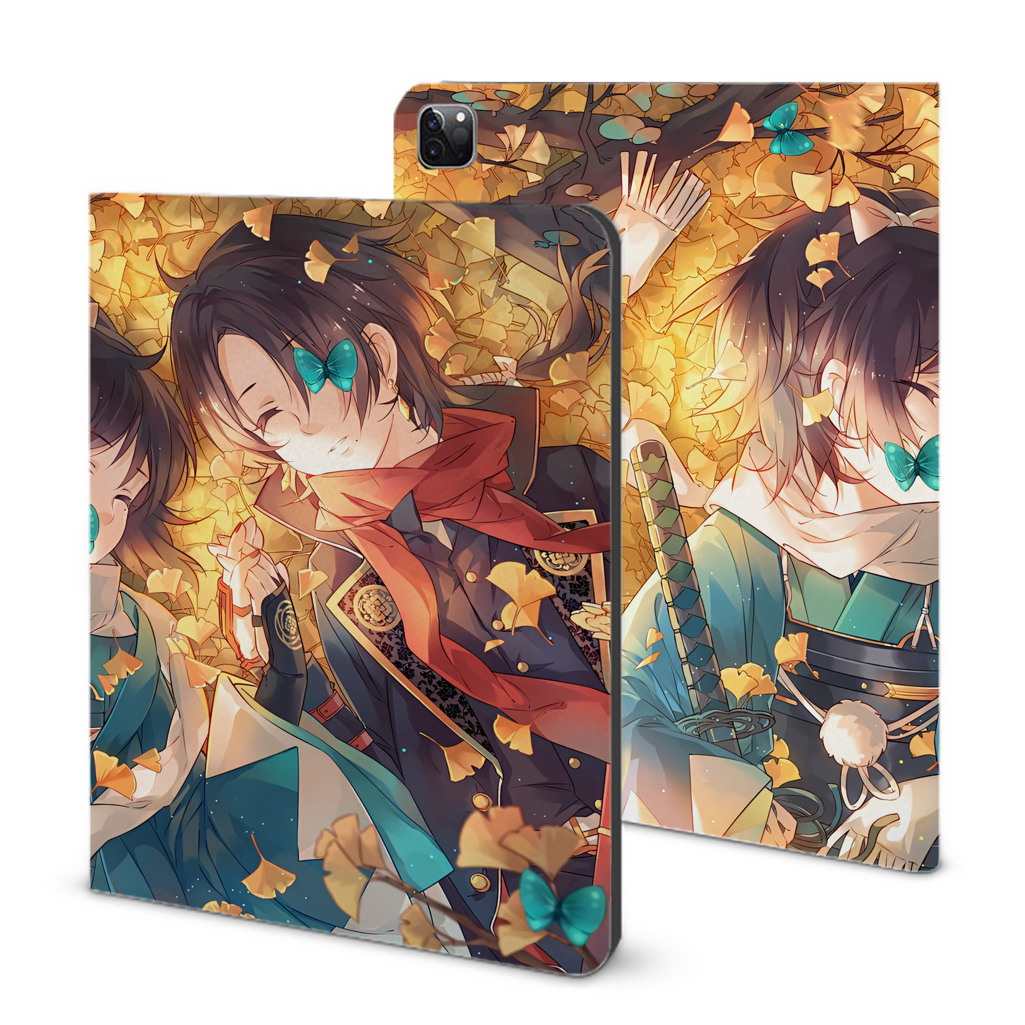 （画像用） 刀剣乱舞 Touken Ranbu IPad ケース ブック型 PUレザー TPU 耐衝撃 軽量 薄型 ペン収納なし 全面保護 IPad 各モデル対応